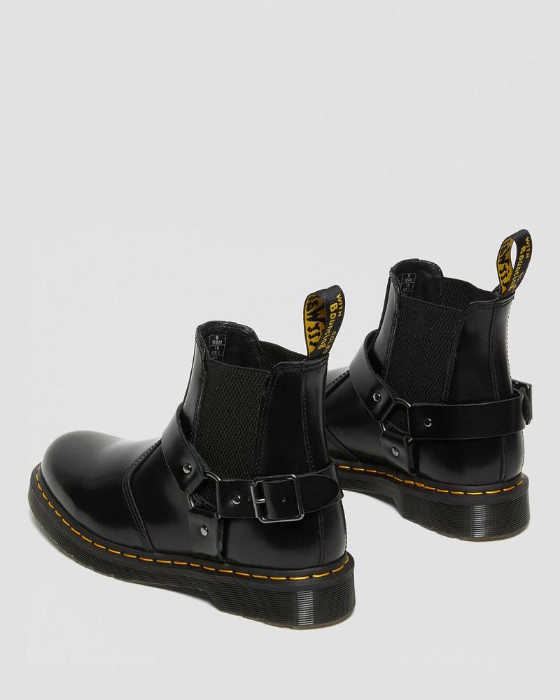 Dr Martens Wincox Smooth Læder Chelsea Støvler Herre Sort | DK 499ILH